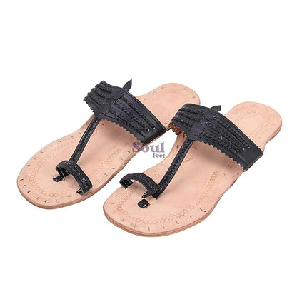 Black Chic Leather Sandals