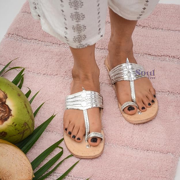 Silver Glow Chic Leather Sandals