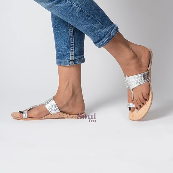 Silver Glow Chic Leather Sandals