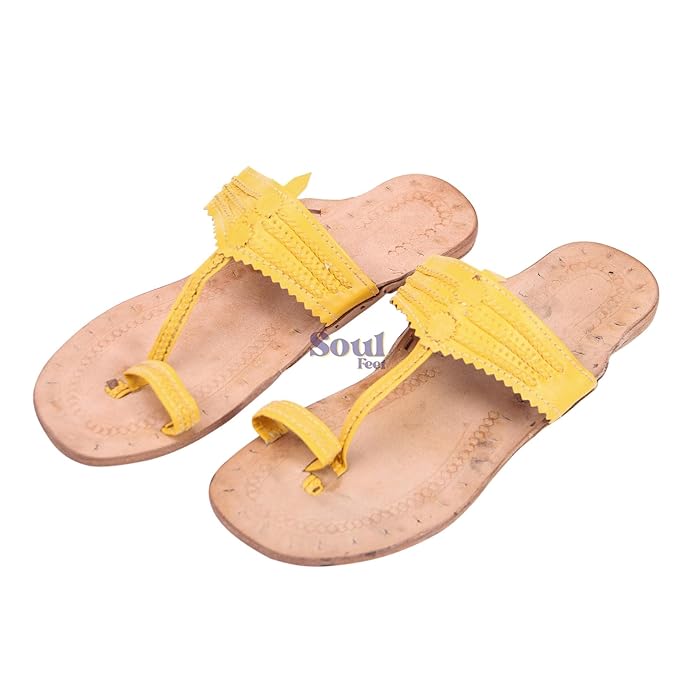 Yellow Bold Leather Sandals