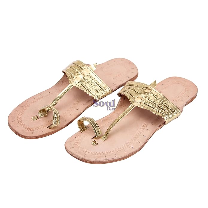 Golden Glow Chic Leather Sandals