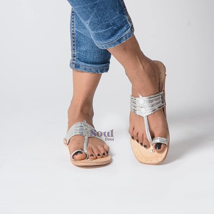 Silver Glow Chic Leather Sandals