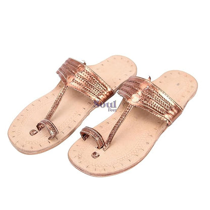 Copper Glow Chic Leather Sandals